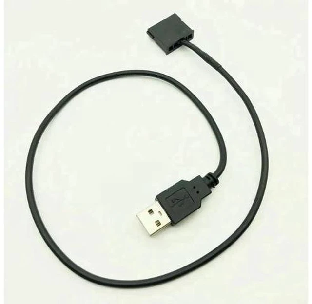 Main image of 50cm 22AWG USB 5V Male to 15Pin SATA Female Power Cable Adapter, Black SATA Power Supply Cord for 2.5 Inch Laptop SATA HDD & SSD