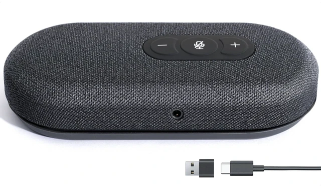Main image of USB Speakerphone, Conference Computer Speaker with Microphone for Virtual Meetings, 360° Voice Pickup, Echo CancellationNoise Reduction, Plug and Play, Compatible with Zoom, Teams, Skype and More