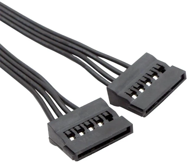 Alt view image 3 of 5 - SATA Power Extension Cable 15 Pin SATA Male to Female Extender Cable Adapter for HDD Hard Drive 8.6inch 22cm (1 to 2)