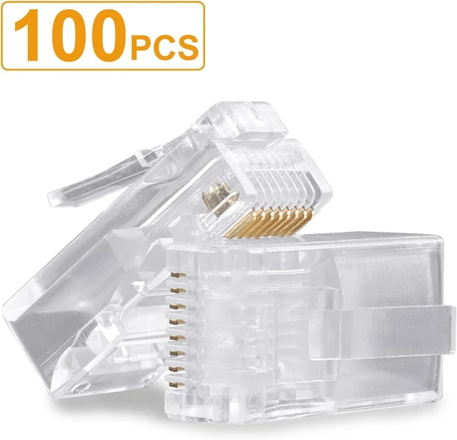 Alt view image 7 of 10 - SHD RJ45 Connectors RJ45 Crimp Ends 8P8C UTP Network Plug for CAT5 CAT5E CAT6 Stranded Cable Solid Crystal Head 100PCS