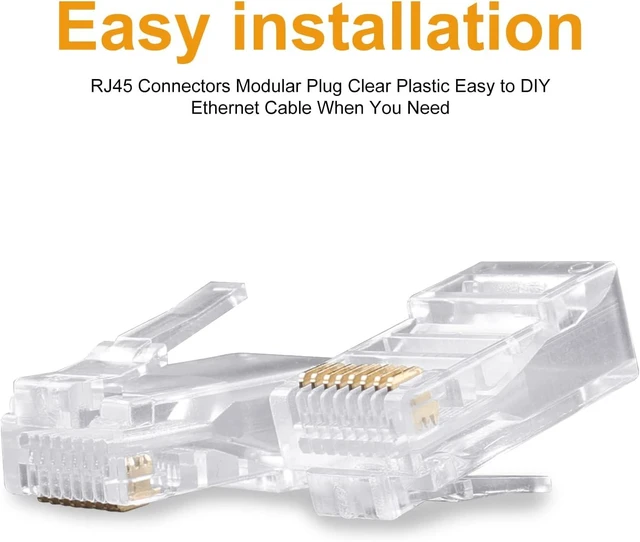 Alt view image 8 of 10 - SHD RJ45 Connectors RJ45 Crimp Ends 8P8C UTP Network Plug for CAT5 CAT5E CAT6 Stranded Cable Solid Crystal Head 100PCS