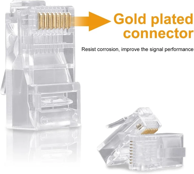 Alt view image 9 of 10 - SHD RJ45 Connectors RJ45 Crimp Ends 8P8C UTP Network Plug for CAT5 CAT5E CAT6 Stranded Cable Solid Crystal Head 100PCS
