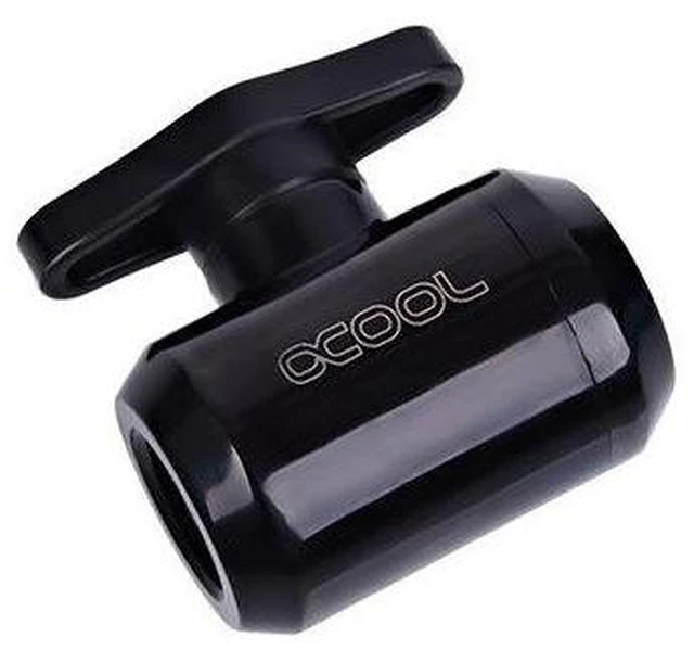 Main image of Alphacool G1/4" Eiszapfen Series 2-way Ball Valve, Deep Black