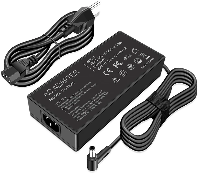 Main image of 240W 6.0x3.7mm Laptop Charger Compatible with ASUS ROG Zephyrus G14 G15 G16 M16 S15 S17 ROG Strix G15 G513IE G17 TUF A15 F15 A17 FX707 FX707ZM