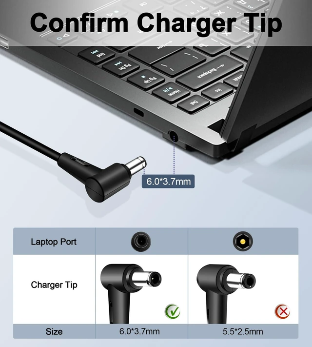 Alt view image 2 of 5 - 240W 6.0x3.7mm Laptop Charger Compatible with ASUS ROG Zephyrus G14 G15 G16 M16 S15 S17 ROG Strix G15 G513IE G17 TUF A15 F15 A17 FX707 FX707ZM