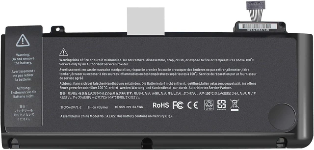 Alt view image 8 of 14 - A1322 A1278 Laptop Battery Replacement for MacBook Pro 13 inch (2012 2011 2010 2009 Version),MB990*/A MB990LL/A MB990J/A 020-6547-A 661-5229 661-5557 MacBook Pro 13 inch MacBook Pro mid 2012 Battery