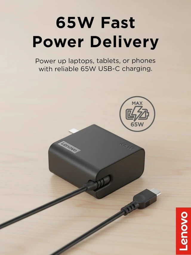 Alt view image 5 of 7 - Lenovo 65W USB-C Wall Adapter, For Gaming