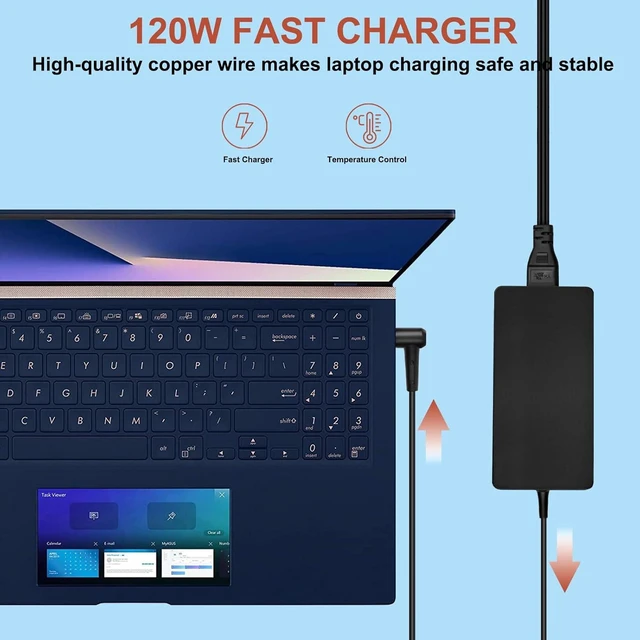 Alt view image 3 of 7 - 120W Charger for msi Laptop Charger msi gf63 gv15 GV15-Thin-11SC GF63 Thin 10 11 12Th Intel core Laptop ms-16r5 ms-16r6 ms-16r7 adp-120vh d a17-120p2a