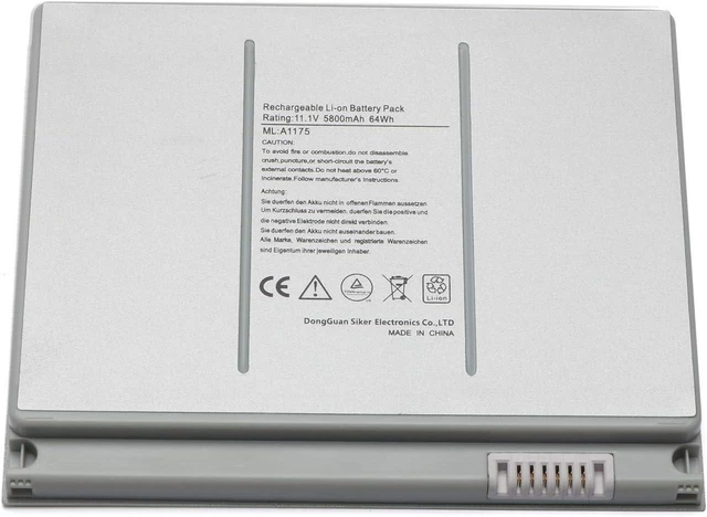 Alt view image 9 of 14 - A1175 A1260 Laptop Battery for MacBook Pro 15 inch A1150 A1211 A1226 Compatible MA348G / A MA466LLA MA348J / A MB134XA MA463 MA464