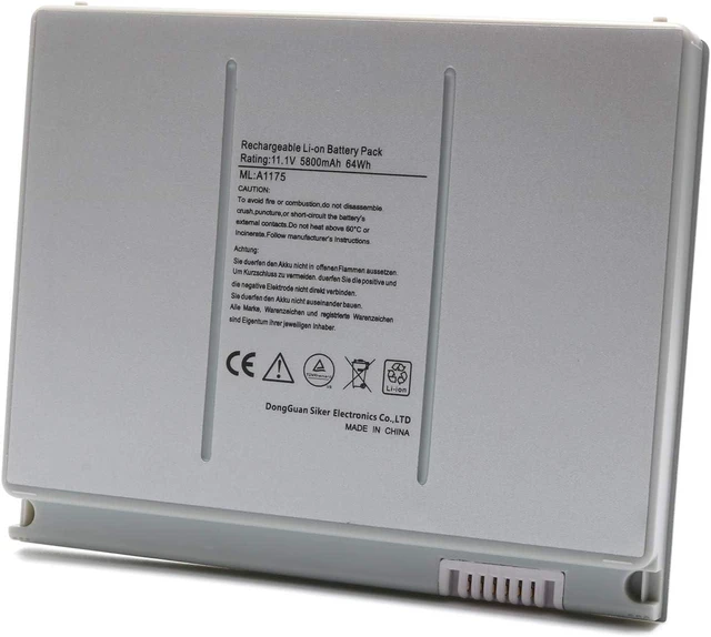 Alt view image 10 of 14 - A1175 A1260 Laptop Battery for MacBook Pro 15 inch A1150 A1211 A1226 Compatible MA348G / A MA466LLA MA348J / A MB134XA MA463 MA464