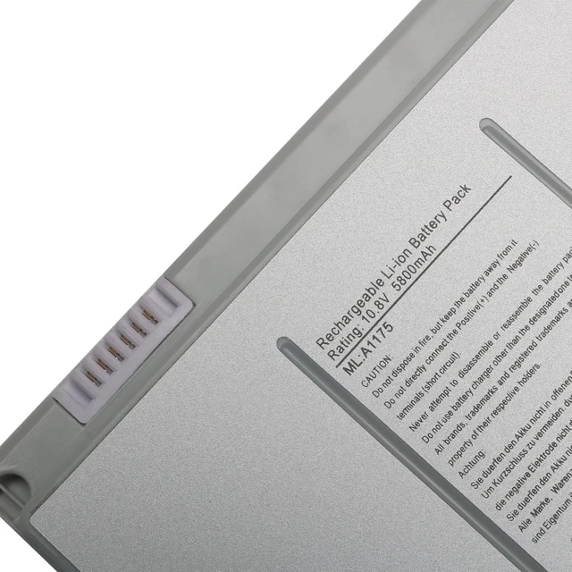 Alt view image 14 of 14 - A1175 A1260 Laptop Battery for MacBook Pro 15 inch A1150 A1211 A1226 Compatible MA348G / A MA466LLA MA348J / A MB134XA MA463 MA464