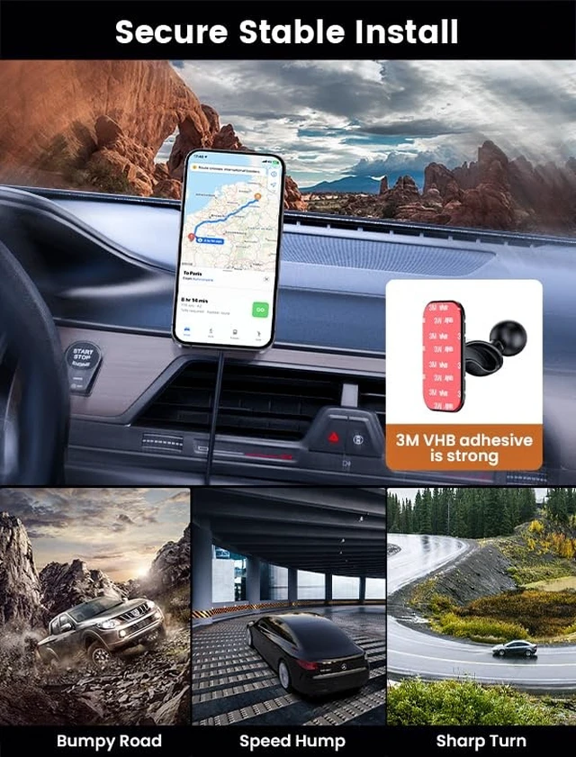 Alt view image 4 of 7 - for Magsafe Car Mount Charger-15W Wireless Car Charger-Magnetic Car Phone Holder for Dash Air Vent-LED RGB HandsFree Car Mount Fast Car Charger for iPhone 14/13/12 Series