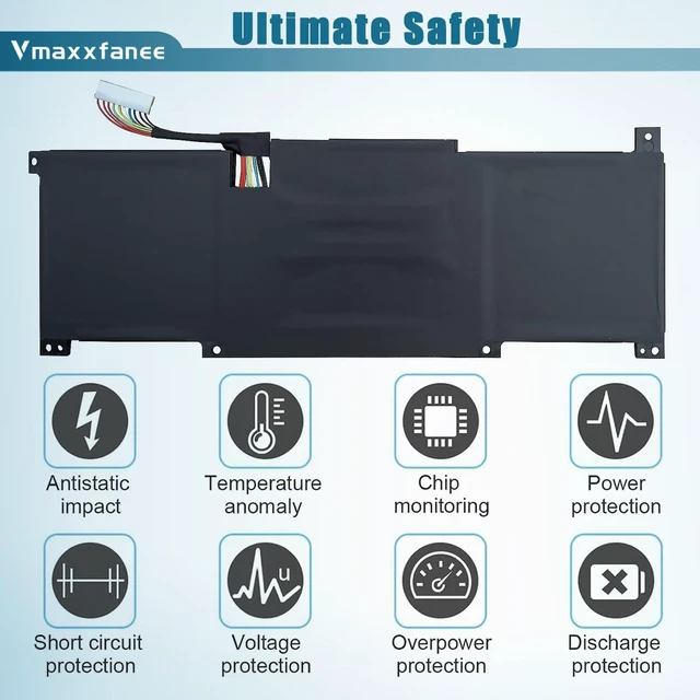 Alt view image 4 of 5 - Vmaxxfanee 52.4Wh BTY-M491 Laptop Battery Replacement for MSI Modern 15 A10 A10M A10M-029 A10M-028DE A10RAS A10RAS-076FR A10RB A10RB-041TW A10RD A11SB Summit B15 A11M Stealth 15M Series