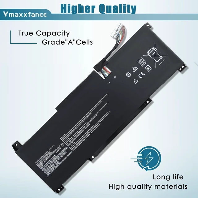 Alt view image 3 of 5 - Vmaxxfanee 52.4Wh BTY-M491 Laptop Battery Replacement for MSI Modern 15 A10 A10M A10M-029 A10M-028DE A10RAS A10RAS-076FR A10RB A10RB-041TW A10RD A11SB Summit B15 A11M Stealth 15M Series