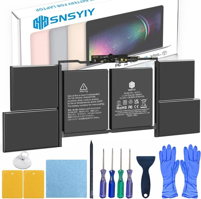 Main image of A2141 MacBook Pro Battery Replacement, A2113 Battery for MacBook Pro 16 Inch A2141 Retina Series (Year 2019 2020) (EMC 3347, MVVL2 MVVL2LL/A MVVM2 MVVM2LL/A MVVJ2 MVVJ2LL/A MVVK2 MVVK2LL/A 8700mAh)