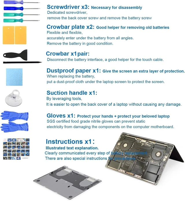 Alt view image 5 of 6 - A2141 MacBook Pro Battery Replacement, A2113 Battery for MacBook Pro 16 Inch A2141 Retina Series (Year 2019 2020) (EMC 3347, MVVL2 MVVL2LL/A MVVM2 MVVM2LL/A MVVJ2 MVVJ2LL/A MVVK2 MVVK2LL/A 8700mAh)