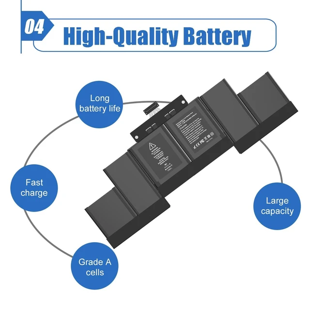 Alt view image 5 of 5 - Dentsing A1618 A1494 Laptop Battery Replacement for MacBook Pro 15" Inch Retina A1398 (Mid 2015 Mid 2014 Late 2013) EMC 2910 2909 MJLQ2LL/A MJLT2LL/A 11.36V 99.5Wh 8755mAh