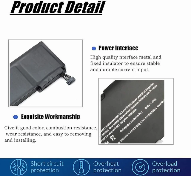 Alt view image 4 of 7 - A1278 A1322 Laptop Battery for MacBook Pro 13 inch Mid 2012 2010 2009 Early 2011 Late 2011 fit 661-5229 661-5557 Battery
