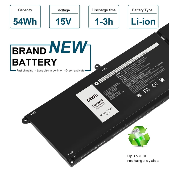 Alt view image 3 of 5 - V6W33 Battery for Dell Latitude 3320 3420 3520 Inspiron 5310 5410 5415 5418 Inspiron 5410 7415 2-in-1Inspiron 3510 3511 3515 5510 5515 5518 Vostro 5310 5410 5415 5510 5515 35103515 Series Notebook