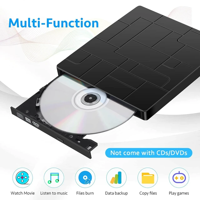 Alt view image 4 of 5 - External DVD Drive, USB 3.0 Type-C DVD Player with 4 USB Ports and SD Readers for Laptop, Portable Disk Drive CD ROM Writer Burner Compatible with Laptop Desktop PC Windows MacBook Mac Linux Mac OS