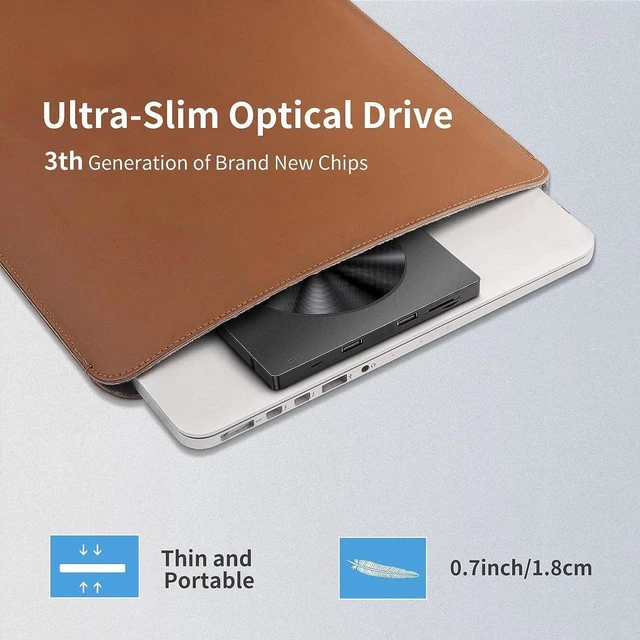 Alt view image 5 of 7 - Multifunctional External CD DVD Drive, CD Drive USB 3.0 Type C Portable CD/DVD ROM +/-RW Burner Rewriter with SD TF Slot & USB Ports, Slim DVD Player for Laptop Desktop PC Mac-Book Windows Linux MacOS