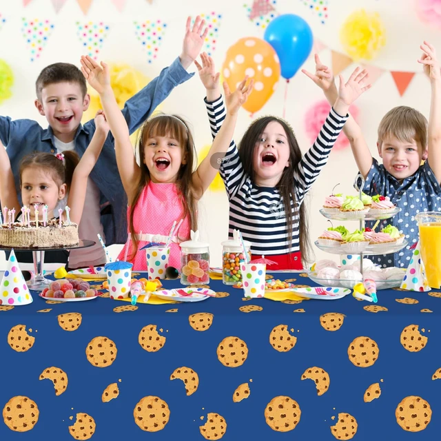Alt view image 6 of 7 - 3Pcs Cookie Monster Birthday Party Tablecloth Decorations,Blue Plastic Table Cover Disposable Rectangle Table Cloth for Baby Shower Kids Boy Birthday Party Supplies,54x108 Inch