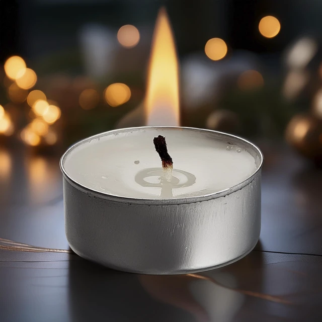Alt view image 4 of 5 - Tealight Candles - 25 Pack Tea Lights Candles - White Tealights Unscented - 3 Hour Burn Time