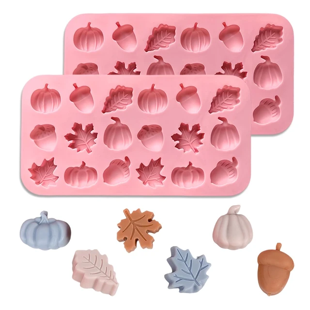 Alt view image 4 of 7 - Fall Silicone Molds for Chocolate,2 Piece 36-Cavities Autumn Molds | Thanksgiving Chocolate Silicone Molds,Acorns Pumpkin 3D Moulds,Autumn Silicone Mold for Harvest Theme Pudding Jelly Makin