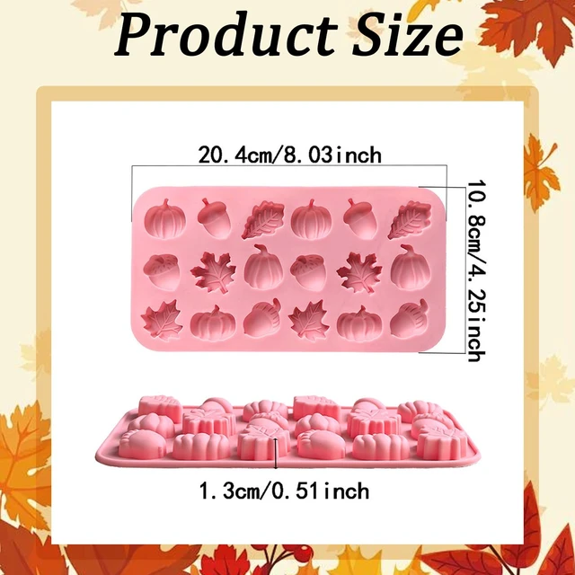 Alt view image 5 of 7 - Fall Silicone Molds for Chocolate,2 Piece 36-Cavities Autumn Molds | Thanksgiving Chocolate Silicone Molds,Acorns Pumpkin 3D Moulds,Autumn Silicone Mold for Harvest Theme Pudding Jelly Makin