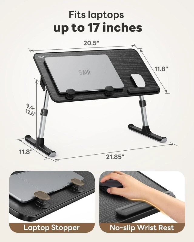 Alt view image 13 of 14 - Height & Angle Adjustable Lap Desk Laptop Stand for Bed | LightWeight Foldable Portable Laptop Table for Couch Sofa Chair Floor