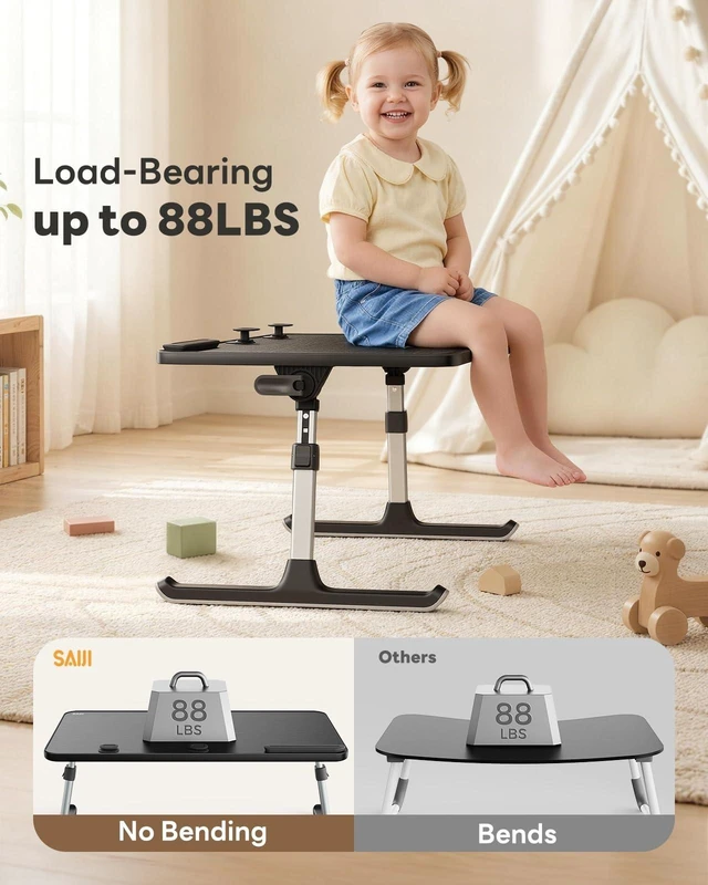 Alt view image 11 of 14 - Height & Angle Adjustable Lap Desk Laptop Stand for Bed | LightWeight Foldable Portable Laptop Table for Couch Sofa Chair Floor