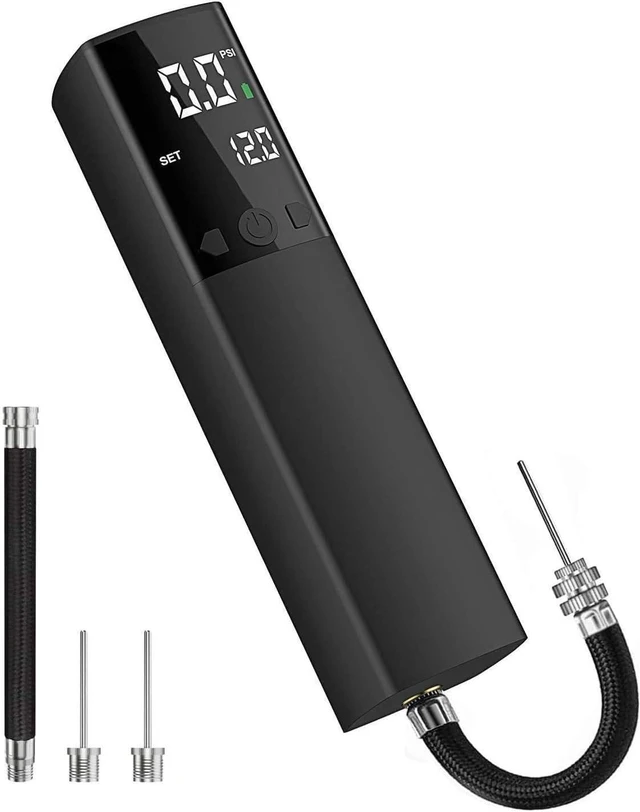 Alt view image 7 of 12 - Electric Ball Pump for Sports Balls, Basketball Pump with Gauge and LCD | Portable Ball Inflator for Basketball Football Volleyball Soccer Ball, 15 PSI with 2 Pin and 1 Air Hose