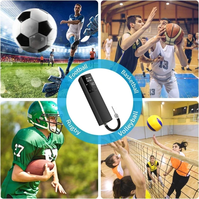 Alt view image 9 of 12 - Electric Ball Pump for Sports Balls, Basketball Pump with Gauge and LCD | Portable Ball Inflator for Basketball Football Volleyball Soccer Ball, 15 PSI with 2 Pin and 1 Air Hose