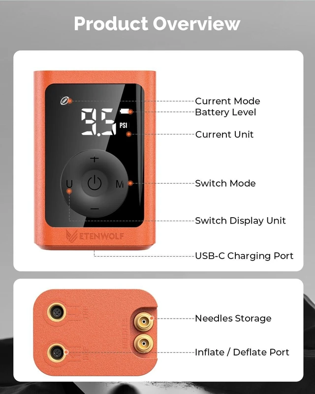 Alt view image 9 of 14 - P300 Plus Ball Pump, Electric Basketball Pump Inflation Deflation | with 3200 mAh Rechargeable Battery and 2 Needles, Air Pump for All Sports Balls