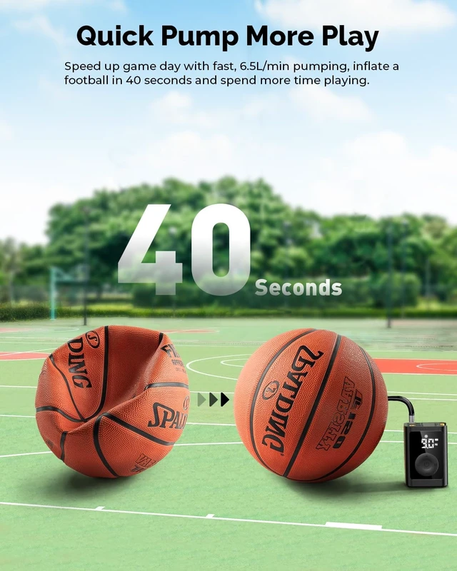 Alt view image 14 of 14 - P300 Plus Ball Pump, Electric Basketball Pump Inflation Deflation | with 3200 mAh Rechargeable Battery and 2 Needles, Air Pump for All Sports Balls