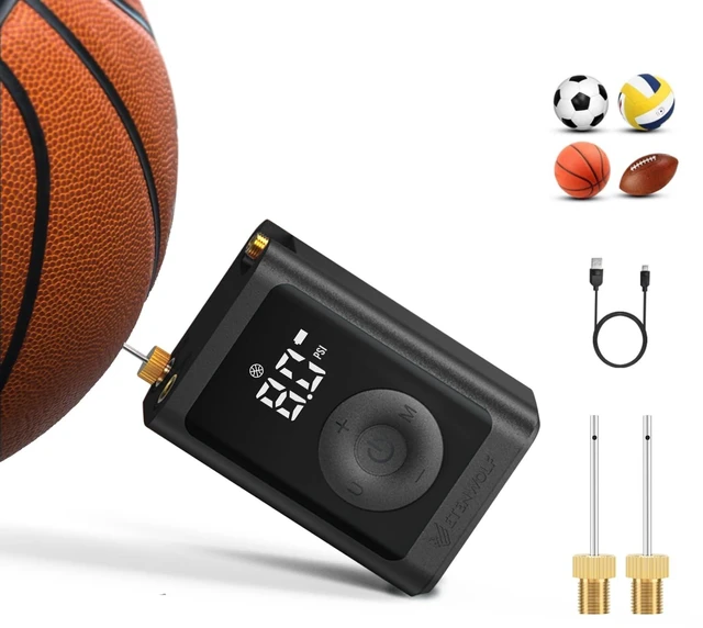 Alt view image 8 of 14 - Electric Ball Pump Inflation & Deflation with 2600mAh Battery | 3-17PSI Basketball Pump with Precise Pressure Gauge and Ball Needles, Rechargeable Air Pump for Football, Soccer, Volleyball