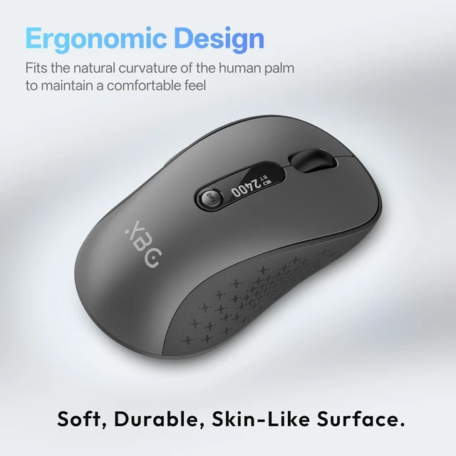Alt view image 13 of 14 - B15Pro Tri-Mode Wireless Bluetooth Mouse with LED Display for Laptop | Bluetooth 5.0/4.0 & 2.4G, 2400 DPI, 500mAh Type-C Rechargeable, Ergonomic Silent Click, Multi-Device for PC Tablet Office