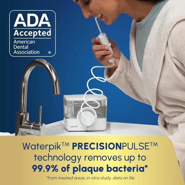 Alt view image 10 of 14 - ION Rechargeable Water Flosser with 10 Settings, 7 Tips, White | Portable Cordless Countertop for at Home Daily Gum Health, Dental Braces, Implants, ADA Accepted, WF-12 Packaging May Vary