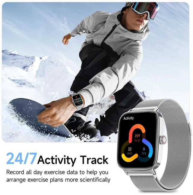 Alt view image 12 of 14 - Smart Watch for Men Women, 1.85" HD Smartwatch Compatible iPhone/Samsung/Android (Answer/Make Calls), 100+ Sport Modes Fitness Tracker with Heart Rate/Sleep/Step Monitor, IP68 Waterproof