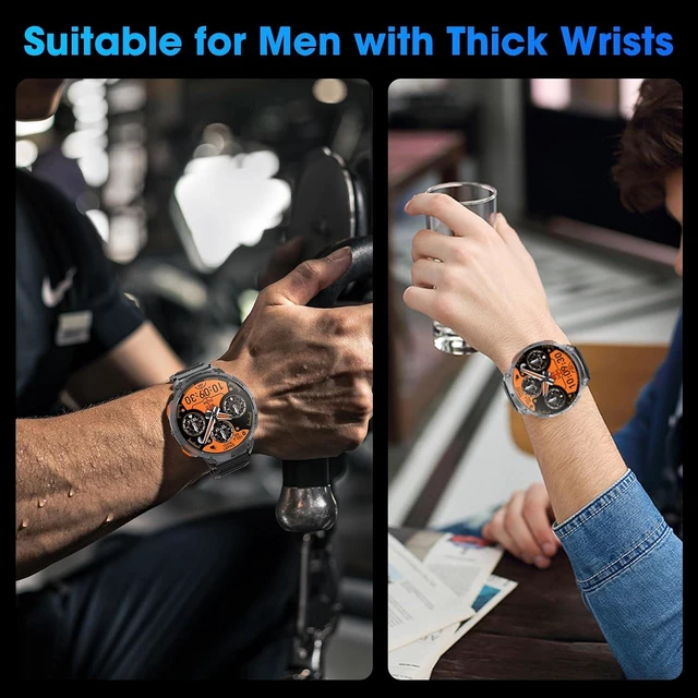 Alt view image 13 of 14 - Military Smart Watch for Men 1.85" HD Touch Screen 730mAh Battery Smart Watches with LED Flashlight for Android iOS Bluetooth Call Answer/Dial Calls Fitness Tracker with Heart Rate Blood