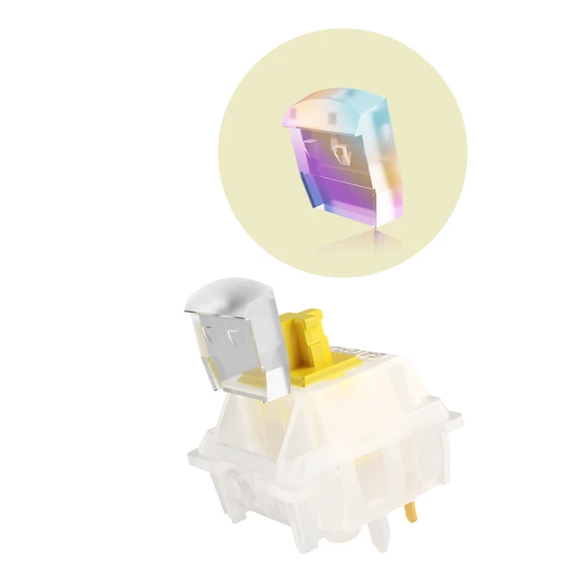 Alt view image 8 of 12 - GATERON Milky Yellow Pro V3 Keyboard Switches, Pre-lubed Linear 5 pin for All MX Mechanical Keyboard (108PCS)
