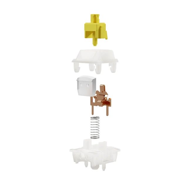 Alt view image 11 of 12 - GATERON Milky Yellow Pro V3 Keyboard Switches, Pre-lubed Linear 5 pin for All MX Mechanical Keyboard (108PCS)