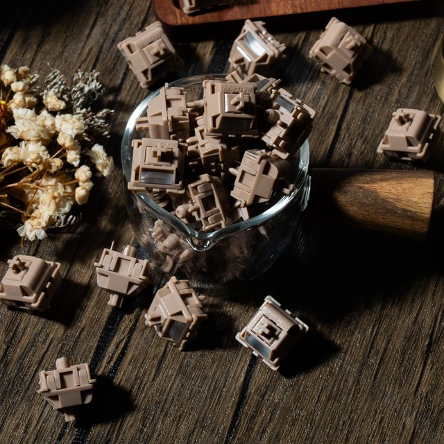 Alt view image 12 of 14 - Gateron Chocolate Smoothie Tactile Keyboard Switches, 5 Pin Pre-lubed 70PCS | Micro Tactile Key Switche FeelPOM Material55±15gf RGB LED Compatible5-pin Factory Pre-lubed