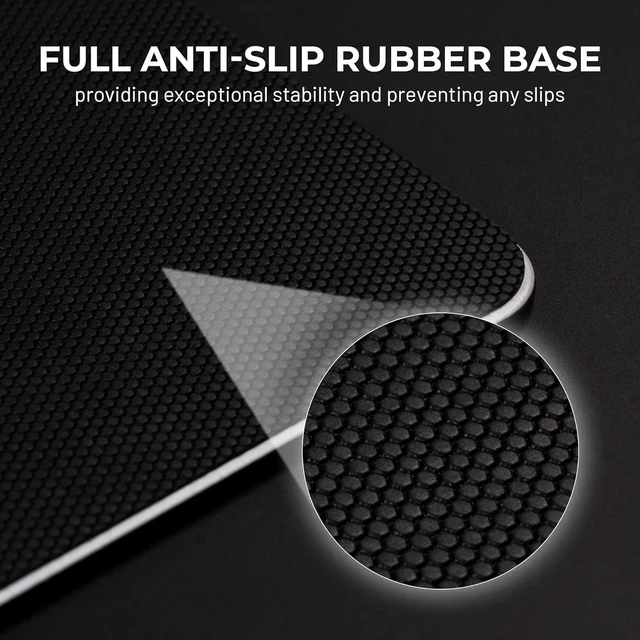 Alt view image 11 of 12 - XVX Black Glass Mousepad 4.0, Hard Mouse Pad for Gaming, Ultra-Smooth Micro-Etched Surface Mouse Mat with Non-Slip Rubber Base(410mm*310mm)