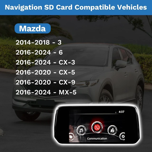 Alt view image 9 of 12 - Navigation SD Card for Mazda CX-5/CX-9 2016-2020, Mazda 3 2014-2018 | for Mazda 6/CX-3/MX-5 2016-2024, Car GPS Navigation System for USA/Canada/Mexico