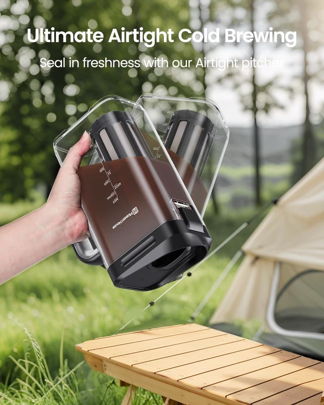 Alt view image 14 of 14 - Maestri House Compact Cold Brew Coffee Maker, 40oz Iced Tea and Coffee Maker Brewer Space Saving Tritan Pitcher, 350 Mesh Filter, 100% Leak-Proof