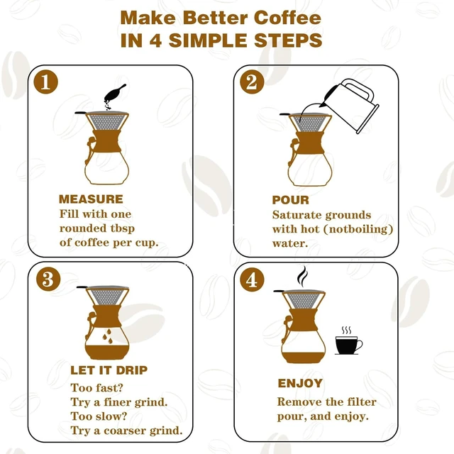 Alt view image 12 of 14 - Pour Over Coffee Maker with Reusable Stainless Steel Drip Filter, Lead-Free Borosilicate Glass Coffee Carafe with Modern Wooden Collar for 1-6Cup, Circular Clear (800ml/27oz)