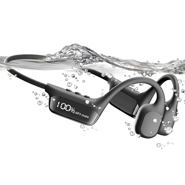 Alt view image 7 of 12 - Swimming Headphones,IPX8 Underwater Swimming Headphone with LED Display,Bone Conduction Swim Headphone Built-in 32G Memory MP3 Player,Open Ear Earphones for Running Cycling