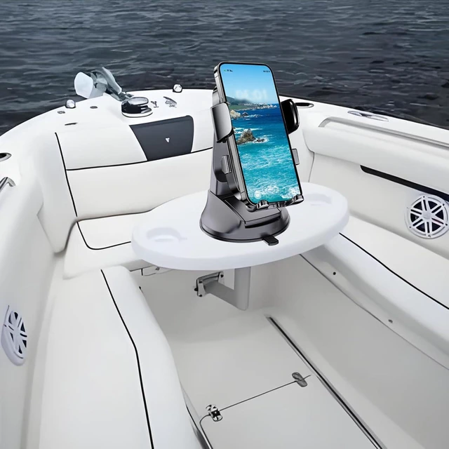 Alt view image 10 of 14 - Boat Phone Mount, Suction Cup Boat Cell Phone Holder Marine Heavy Duty Dash Universal Desk Waterproof Boating Phone Holder for Kayak Sailing Marine Marina for iOS Android Smartphone (2PCS)