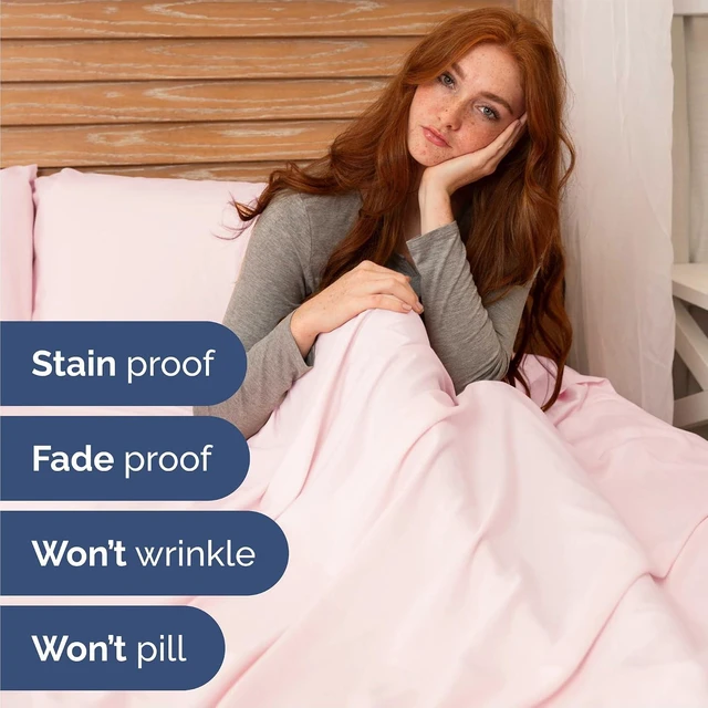 Alt view image 12 of 14 - Queen Size 4 Piece Sheet Set - Comfy Breathable & Cooling Sheets - Hotel Luxury Bed Sheets for Women & Men - Deep Pockets, Easy-Fit, Soft & Wrinkle Free Sheets - Lavender Pink Oeko-Tex Bed Sheet Set